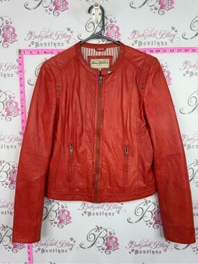 SIENNA DE LUCA ITALY jacket Leather Moto Jacket - Red
